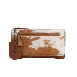 Myra Bag Wildfire Leather And Cowhide Wallet Upcycled Cowhide & Leather S-2714,Lightweight