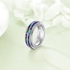 URONE Fidget Ring 925 Sterling Silver Abalone Shell Spinner Ring