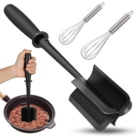 GZqiancang 1 x minced meat chopper, multifunctional masher with 2 whisks for beef, chicken, potatoes, avocado, tomatoes and more to puree