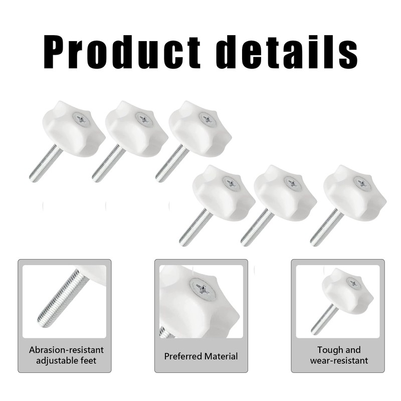 6 Pcs Headboard Fixings,Headboard Screws,Floor Standing Headboard Screws,Washers Bed Headboard