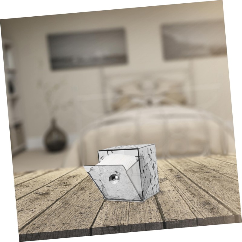 WOONEKY Stylish Wall Mounted Cotton Pad Container with Flip Lid