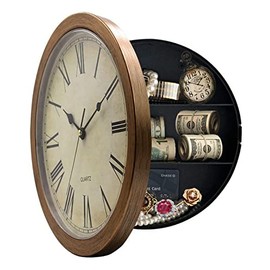 Benkaim Upgraded Silent 10 Inch Plastic Wall Clock Diversion Safe, Hidden Safe Clock with Hidden Compartment, Secret Hidden Clock for Valuables