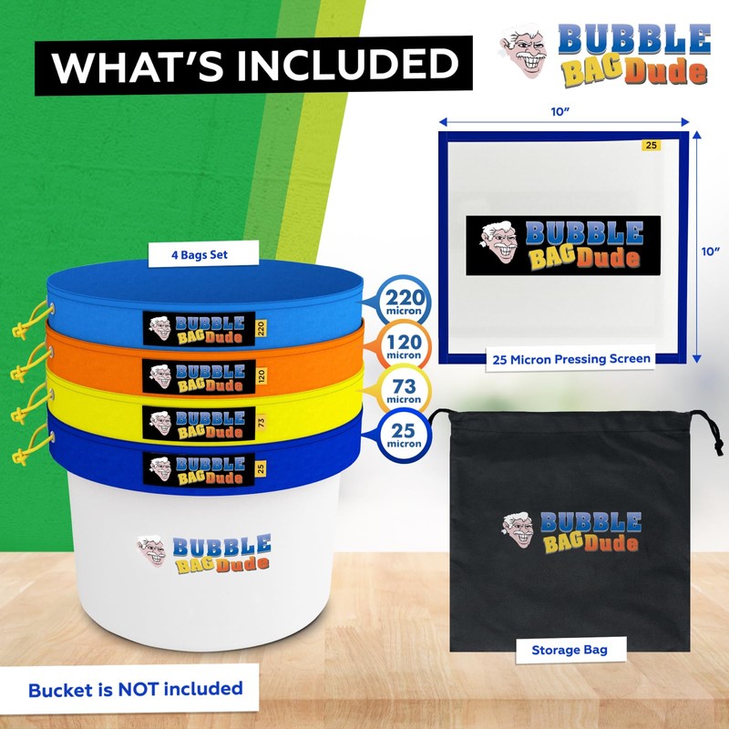 BUBBLEBAGDUDE Extraction Bags 5 Gallon 4 Bags Set - Herbal