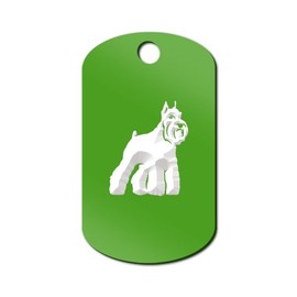 Mister Petlife Schnauzer Engraved Keychain/GI Tag v2 Green
