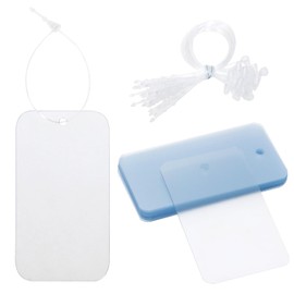 ONLYKXY 30pcs Translucent Plastic Blank Gift Tags Clothing Tags with String Price Name Brand Shipping Label for Pricing Luggage Plant Jewelry Craft Yard Sale Garage Marking Hang Tags,1.57x2.75inch