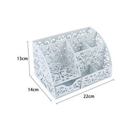 EasyPAG Office Metal Desk Tidy Versatile Stationery Storage Desktop Sticky Note Organiser Pen Holder with Drawer,White