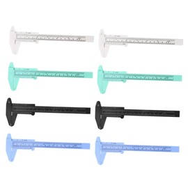 FUNOMOCYA 8pcs Mini Vernier Caliper Gauge Plastic Measuring Tool for Step and Depth Measurements Lightweight Durable Ruler White Blue Green and Black