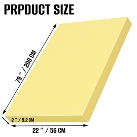 Yellow Foam Board, High-Density Upholstery Foam for Couch Cushion Replacement, Foam Padding for Cushions, Furniture, and DIY Projects, Durable Foam Pad for Chairs, Sofas, and Egg Crate Foam Inserts