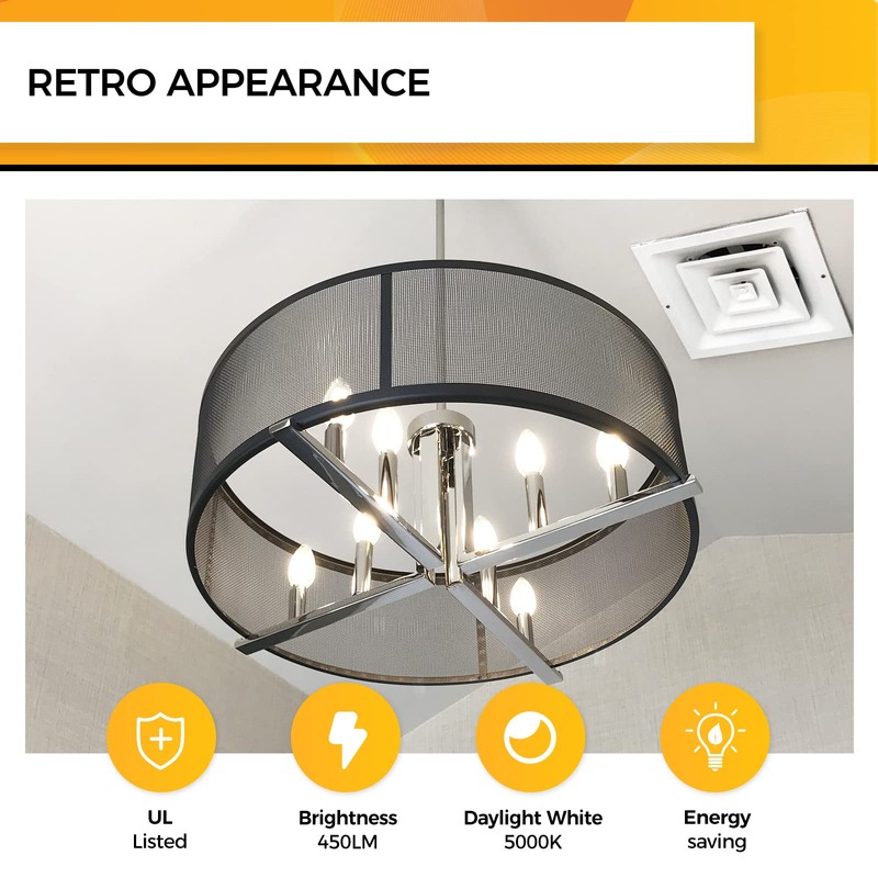 Hizashi E12 Candelabra LED Light Bulb 40 Watt Chandelier Light