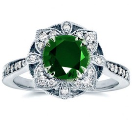 Viyuroyk 925 Sterling Silver Shiny Classic Emerald Cubic Zirconia Rings Diamond Rings for Women Jewelry Findings Earring Backs Findings (US Code 6)