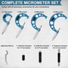 Beaiguna 4PCS Micrometer Set, 0-1"/1-2"/2-3"/3-4" Machinist Outside Micrometer Measuring Tool,