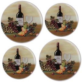 Reston Lloyd, Burner Covers For Electric Stovetop, Decorative Lightweight Tin Covers, Set of 4 (2-8 inch & 2-10 inch), Conceals Messy Drip Pans, Wine