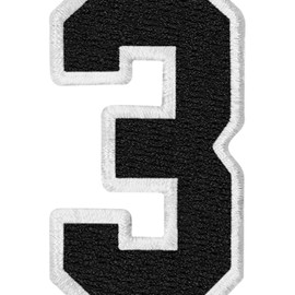 EmbTao Tactical Numbers Patch Embroidered Badge Applique Fastener Hook and Loop Emblem - Three