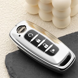 ZSPDACC Key Fob Cover for Nissan 2024 2025 Car Key Case Protector 4 Buttons for Pathfinder Rogue Armada Kicks Accessories
