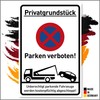 Privatparkplatz Sign Parking Prohibited (20 x 30 cm Plastic) –