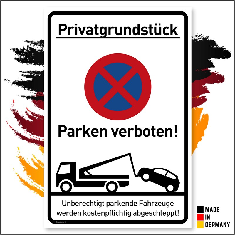 Privatparkplatz Sign Parking Prohibited (20 x 30 cm Plastic) –