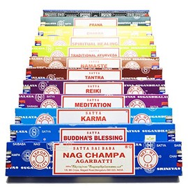 NAG CHAMPA VARIETY MIX GIFT SET 12 X 15G BOXES OF INCENSE MIX FRAGRANCES