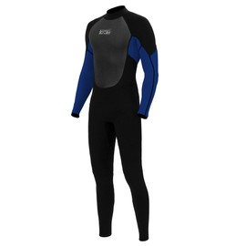 KMT Wetsuit for Men, Mens 3/2mm Wetsuits Full Ultraflex Wet Suits Back Zip Keep Warm in Cold Water High-Elasticity CR Fabric