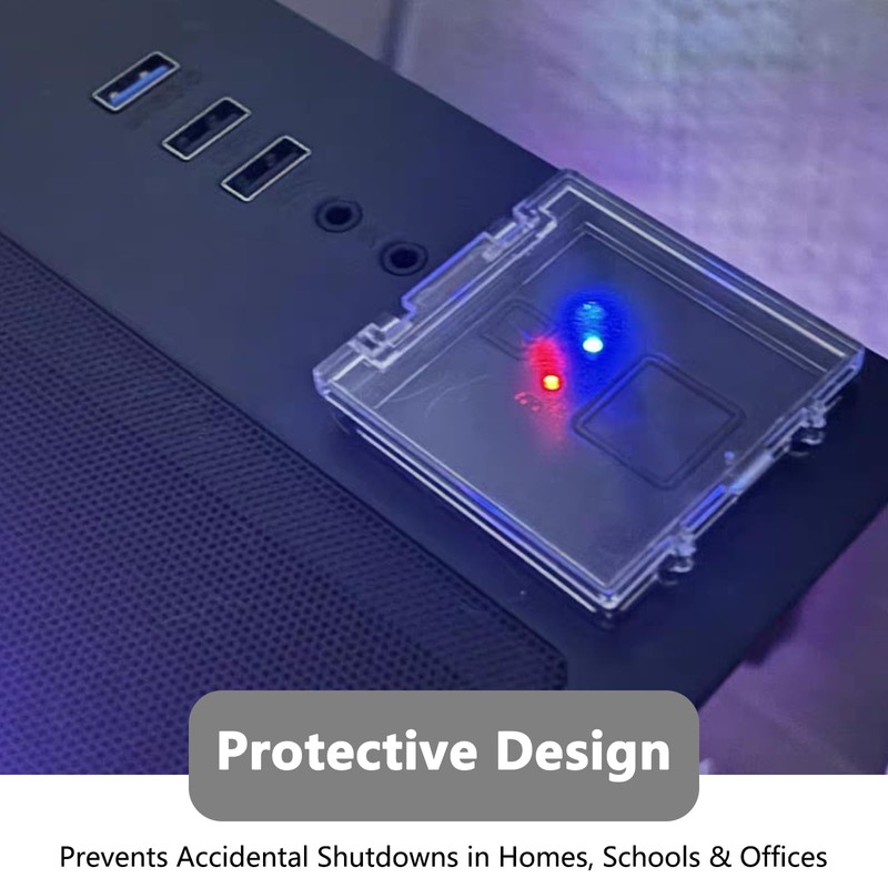 KMYZQDV PC Power Button Cover Safety Push Switch Guard Cap