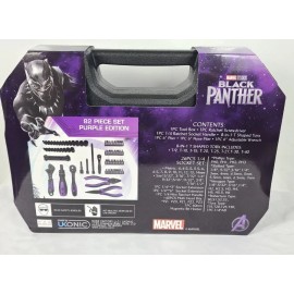 Ukonic Black Panther Legacy 82 Piece Household Tool Box Set Kit Purple Ratchet Plier