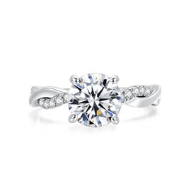IMOLOVE Moissanite Wedding Engagement Ring for Women Twisted Rope Wedding Rings for Women Moissanite Rings for Women 1-2CT D Color VVS1 Clarity Promise Ring for Her with 18K Gold plated