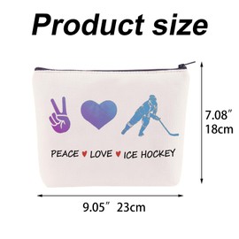 JRAIYBZ - Bolsa de cosméticos, regalos inspiradores de hockey, bolsa de viaje, bolsa de maquillaje con cierre, bolsa de maquillaje divertida, bolsa de maquillaje cosmético, regalo para amantes del hockey sobre hielo, regalos de cumpleaños y Navidad para 