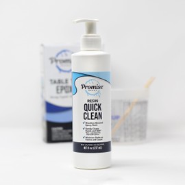 Resin Quick Clean by Promise Epoxy, 8 oz with Eco-Friendly Formula, Removes Uncured Resin and Cleans Work Surfaces, Tools, Bottle, Resin Molds, and More!