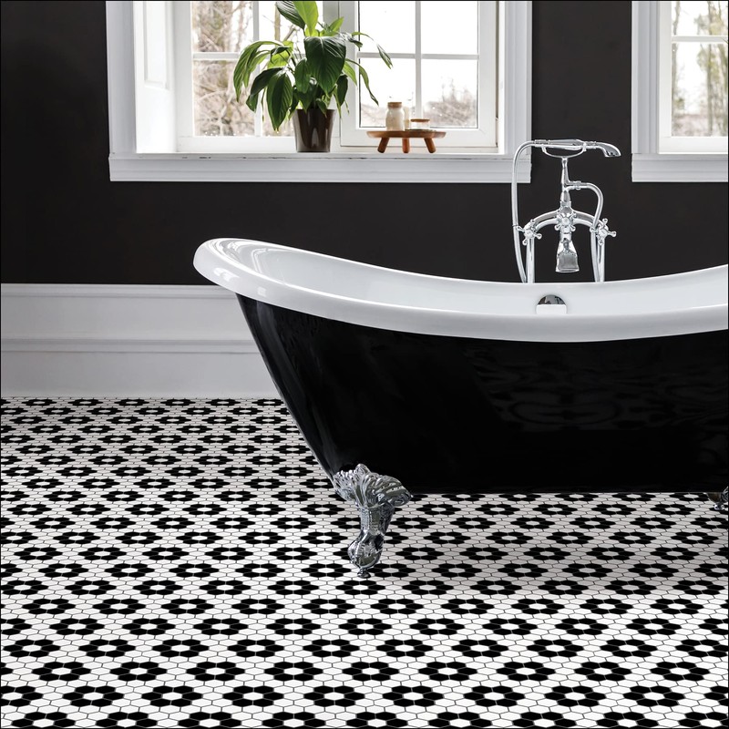 FloorPops Black Biscotto Peel & Stick Floor Tiles, FP3931