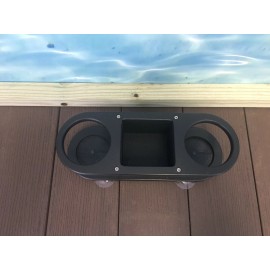 Trimmed Out Boat Marine Cup Holder Cupholder & Center Storage Box Black Starboard