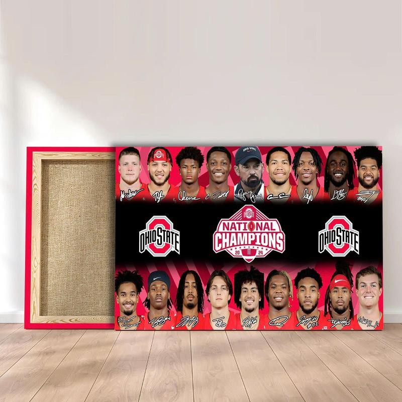 Ohio State Buckeyes National Champions 2024 Poster, Champions Wall Decor