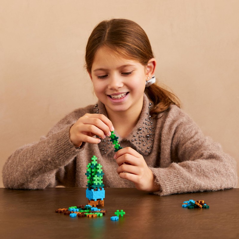 PLUS PLUS Playful Plant Packets, 3D Puzzle Building Block Set,