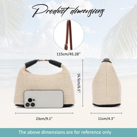 Fecialy Straw Bag for Women Small Raffia Purses Summer Beach Crossbody Bag Vacation Straw Woven Handbag 2025, Black