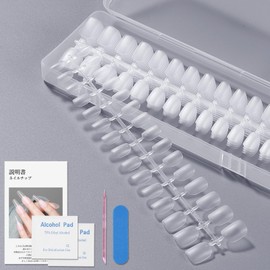 BEIHOO ネイルチップ クリア 第三代0.2mm超薄 サンディング済み 自然なフィット 長さだしチップ 使いやすい 収納ケース＆ネイルツール付き つけ爪 サロン 業務 DIY 練習用 (スクエアオフ, S)