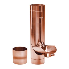 Downpipe Flap Copper with Strainer DN 80 Including Adaptor Rainwater Flap Rain Pipe Flap for Filling Rain Barrels and Smaller Rainwater Tanks.