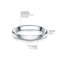 Trilani Mens Engagement Ring 925 Sterling Silver Mens Wedding Band Engagement Wedding Band, Silver, No Gemstone