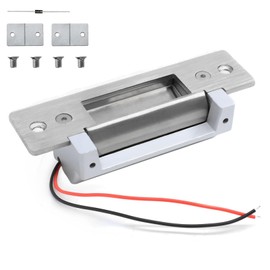 2025 Upgraded ANSI Standard Heavy Duty Electric Door Strike Lock for Door Access Control System Fail-Secure Fail-Safe Adjustable Access Control Cylindrical Locksets (Input Voltage 12VDC), Silver