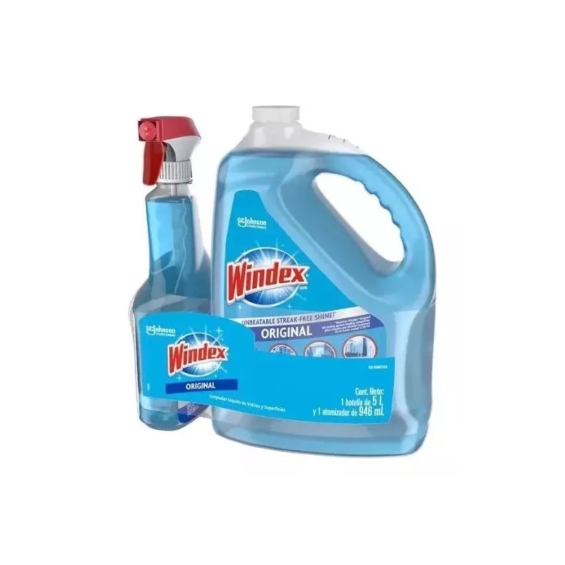 Windex Kit Windex 5 L + Atomizador 946 Ml Limpia