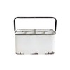 Creative Co-Op Creative Co-Op Distressed White Metal Caddy with 6