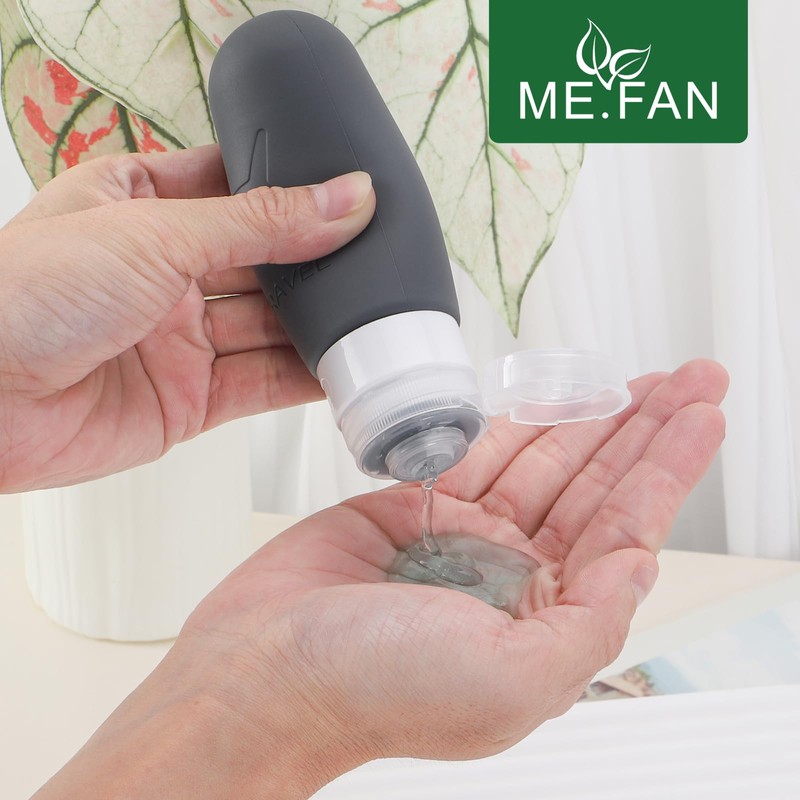 ME.FAN Travel Bottles for Toiletries,3oz Silicone Travel Size Containers, TSA