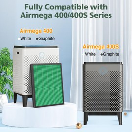 400/400S Replacement Filter for Coway Airmega Max2 400 400S 400(G) 400S(G) Air Purifier, Max2 Green True HEPA and Active Carbon Filter Set, AP-2015-FP, 1 Set
