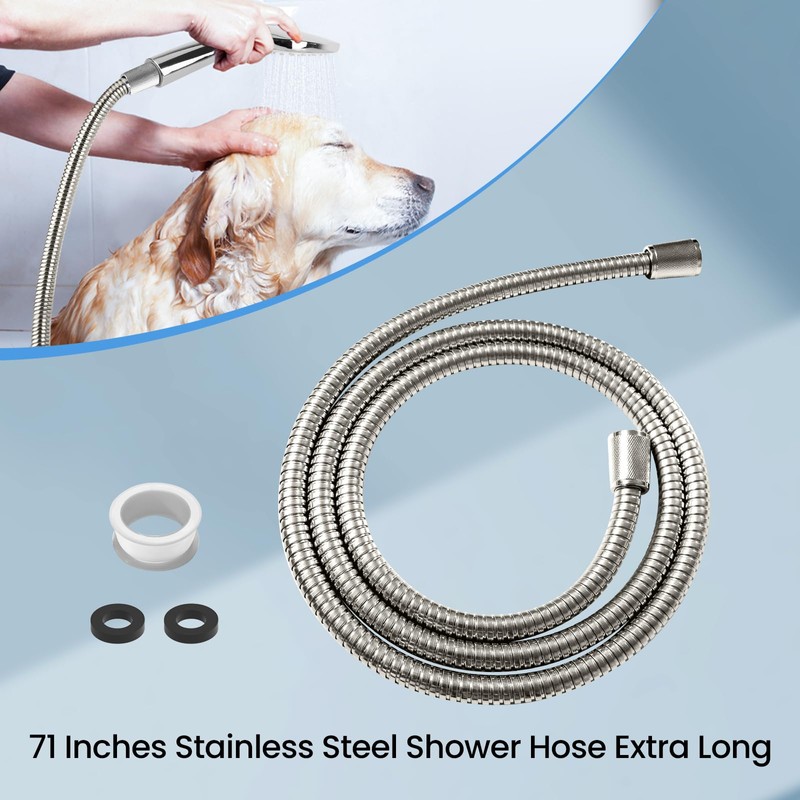 Stainless Steel Shower Hose Waysse 71 Inches Extra Long Shower