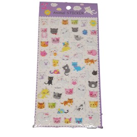 Fat-catz-copy-catz Kids Children's Puffy 3D Cute Cat Kitten Feline Stickers for Scrap Books Reward Stickers Reuseable