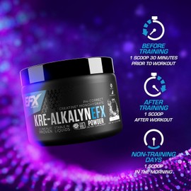 EFX Kre-Alkalyn EFX Powder | pH Correct Creatine Monohydrate Powder Supplement | Strength, Muscle Growth & Performance | 66 Servings (Unflavored)
