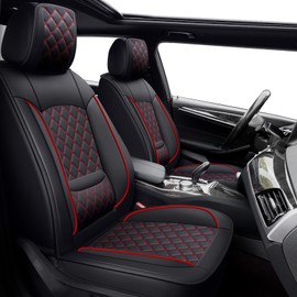 Banklif Car Seat Covers Compatible with Honda CRV CR-V 2011-2025,Waterproof&Breathable Leather Automotive Seat Cushions Protector |Compatible with Airbag &Easy to Install, Front 2 Seats,Black&Red