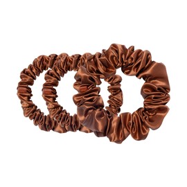 SLIP Pure Silk Back to Basics Assorted Scrunchies - Auburn, 3 Count - 100% Pure 22 Momme Mulberry Silk Scrunchies for Women - Hair-Friendly + Luxurious Elastic Scrunchies Set