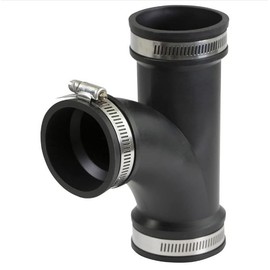 Flexible Tee Coupling with Stainless Steel Clamps (2")