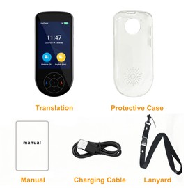 Language Translator Device 2025 Instant Two-Way Language Translator Support 137 Language Portable Real Time Voice Translation Online/Offline/AI/Text/Photo Translation for Travel Learning(Grey Black)