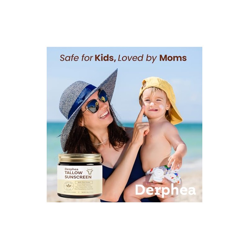 DERPHEA Beef Tallow Sunscreen (3 pack): SPF 50 Daily Sun