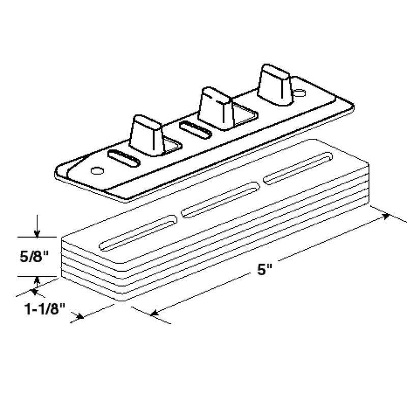 Prime-Line N 6661 Nylon Adjustable Floor Guide and Carpet Riser,
