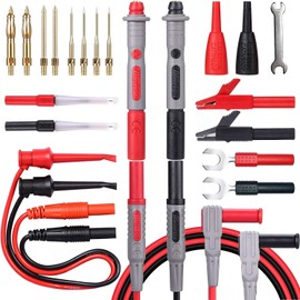 Bionso 25-Piece Multimeter Leads Kit, Professional and Upgraded Test Leads Set with Replaceable Gold-Plated Multimeter Probes, Alligator Clips